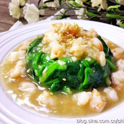 虾仁菠菜塔
