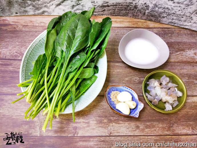 虾仁菠菜塔