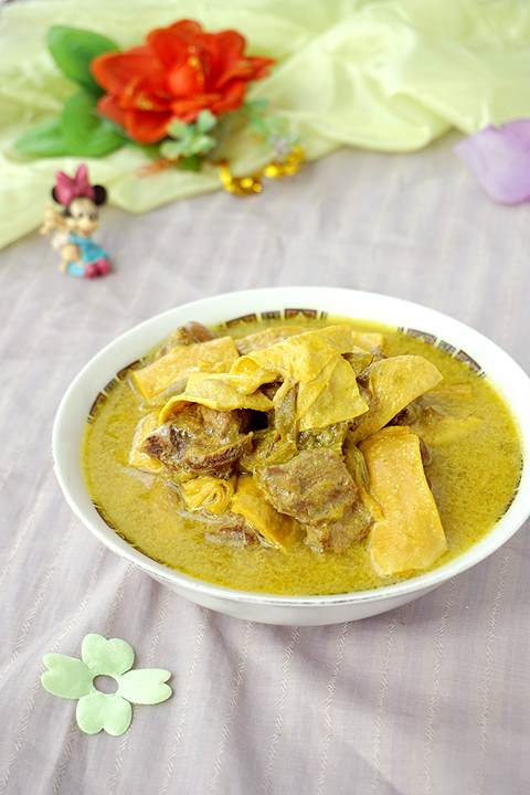 电饭煲食谱-豆筋咖喱鸡煲