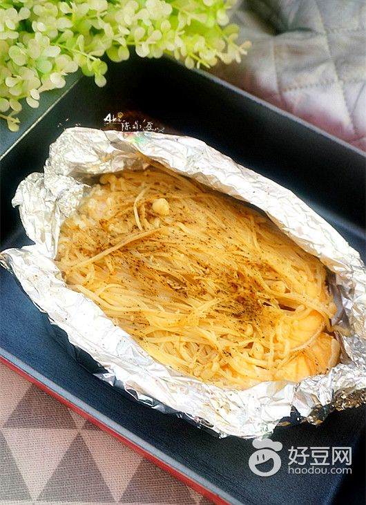 金针菇烤三文鱼