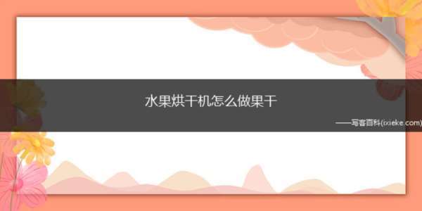 水果烘干机怎么做果干